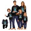 Family Matching Christmas Print Neck Long Sleeve Top and Pants Pajama Set