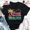 Family Vacation 2026 T Shirt Matching Memories Vintage Versatile Breathable Unisex Top For Everyday Wear Graphic Fashion