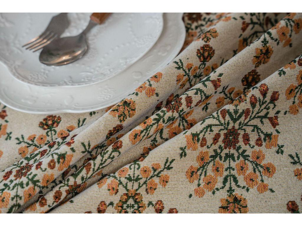 Imaqi Yun Bohemian Floral Jacquard Tablecloth