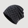 Womens Unisex Plaid Gradient Thin Slouchy Pullover Beanie Hat For Autumn Winter Outdoor