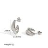 Geometric C Shaped Stainless Steel Earrings With Pvd Gold Finish For Women Summer Trend