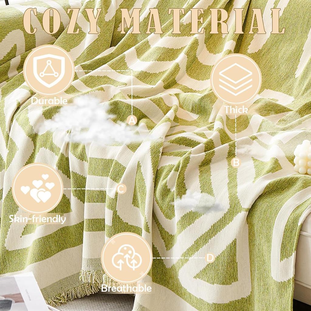 1PC Bohemian Style Double-Sided Fringe Chenille Hair Towel Soft and Comfortable Home Sofa Decoration For Camping Picnic Blanket