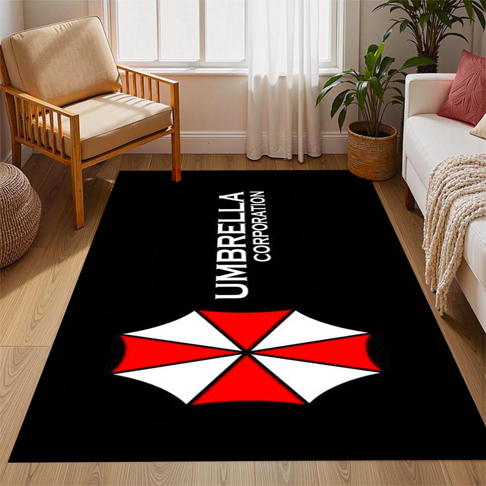 Tappeti Antiscivolo a Tema Logo Umbrella Corporation - Decorazioni per la Casa in Poliestere, Adatti per Camere da Letto, Soggiorni, Ingressi, Studi e Decorazioni