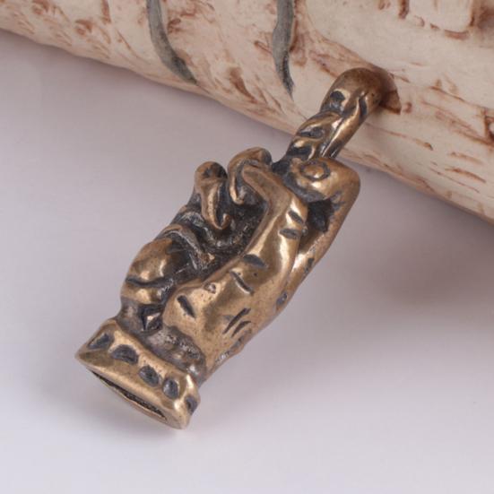 Middle Finger Figurine Brass Gold Freestanding Hand Sculpture Copper Middle Finger Pocket Lucky Charm