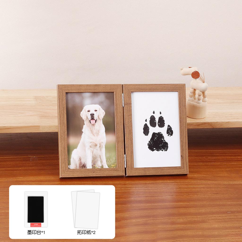 Pet Memorial Gifts for Pet, Dog Paw Print Frame Kit,Inkless Paw Print Kit,zWooden Pawprint Photo Frame,Gifts for Pet Lovers