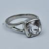 20.00 Carat White Sapphire Silver Ring Size 8.5 Square Shape Best Ring Gemstone AR-.3133-Sa