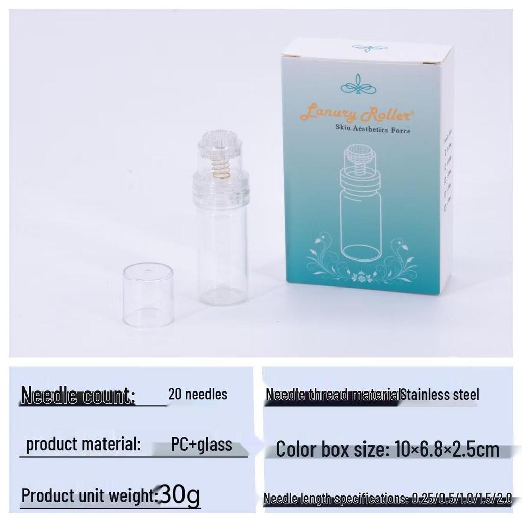 Enhanced Gold Microneedle Roller with 20 Needles - Spring Type Liquid Dispensing Tool, Hot Seller.