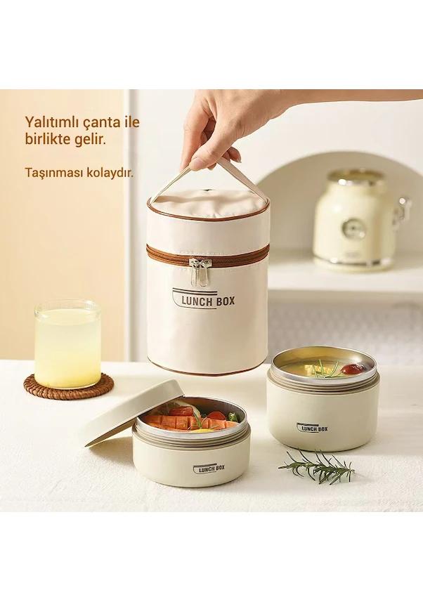 304 stainless steel insulated lunch box double layer portable lunch box insulation bucket office worker student sealed lunch box with lid