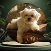 Maltese Dog Metal Wall Art Poster, White Maltese Canine Home Decor