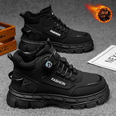 Winter fluwelen hoge Martin boots heren Britse retro schoenen dikke zolen verdikte thermische katoenen schoenen korte laarzen herenschoenen