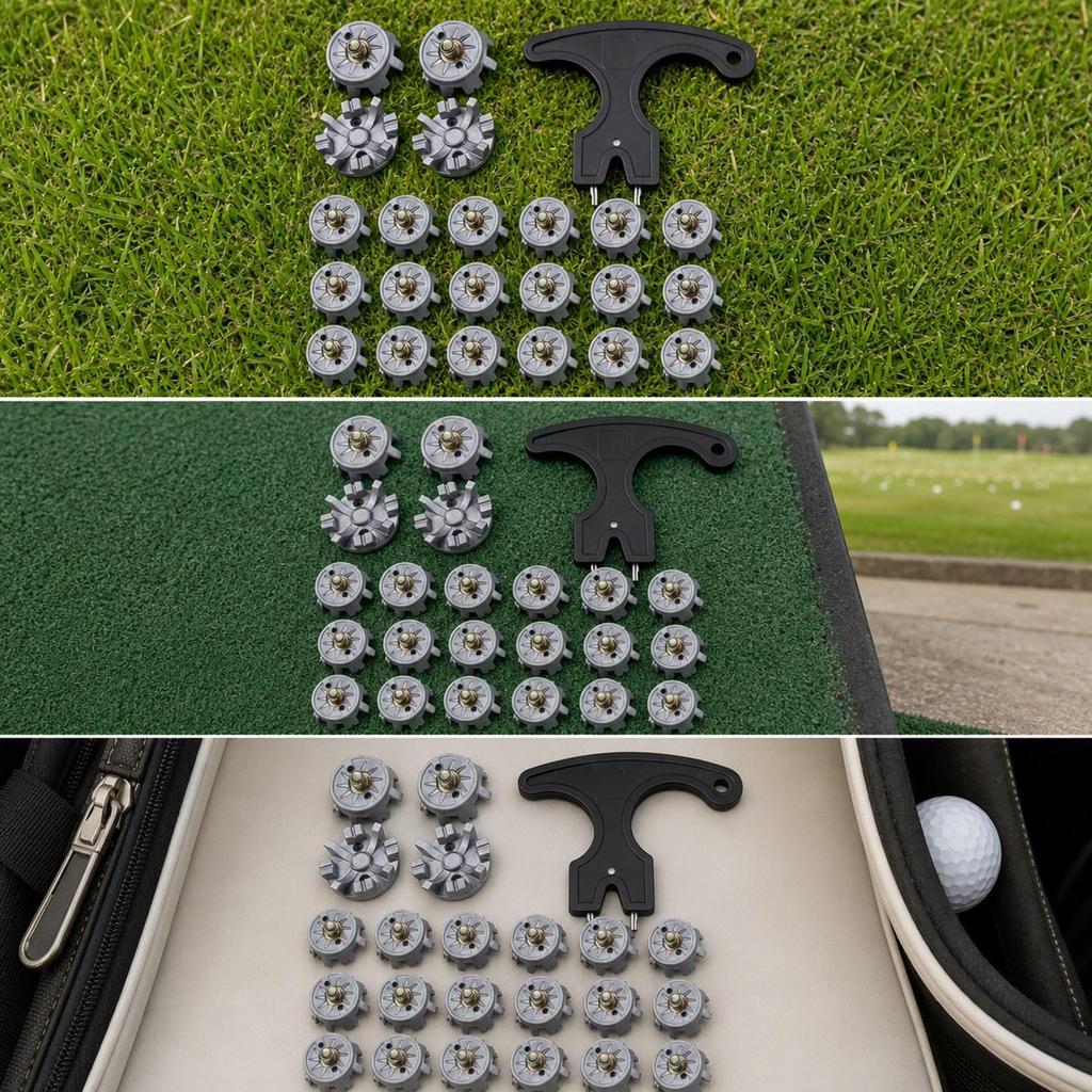 30 Pieces Golf Shoe Spikes Non-Slip Replacement Tips for Sports Shoes Made of Material And