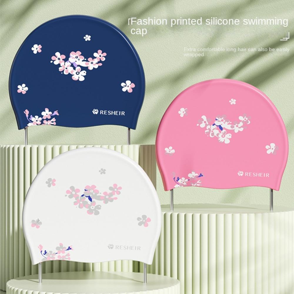 High Elastic Waterproof Swimming Cap Waterproof Printed Swimming Cap  Pool Accessories