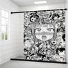 A-Ahegao M-Manga Girl  Shower Curtain Outdoor Scenery Summer Vacation Bathroom Decor Holiday Polyester Bath Curtain with Hooks