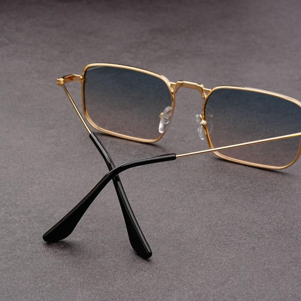 High Quality Rectangular Sunglasses Men Metal Frame Retro Brand Square Sunglasses Women Unisex Fashion Eyewear