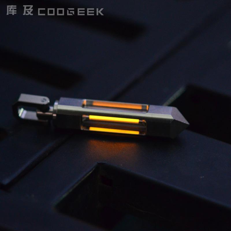 Titanium Tritium Trachea Keychain Self-luminous 25-year Necklace Pendant Removable Nuclear Reactor Tip Design