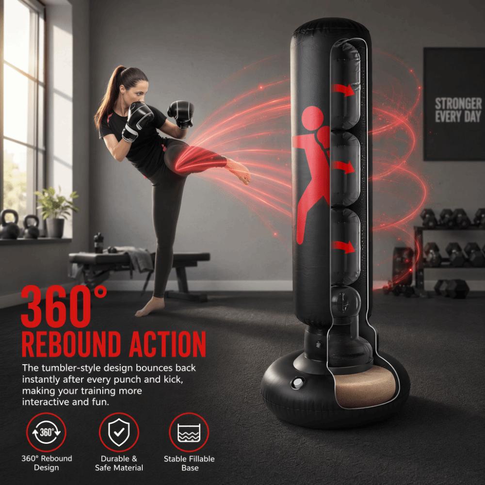 Freestanding Inflatable Boxing Bag 360° Rebound Punching Toy Home Training