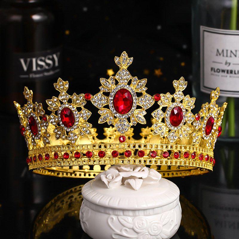 New Arrival Bride Ornament Fashion Crystal Full Circle Big Crown Export Rhinestone Crown Birthday Banquet Marriage Headdress Female