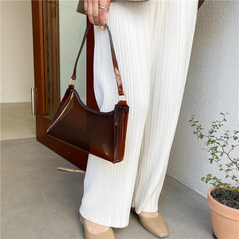Jelly transparent shoulder bag, new women's bag, fashionable plastic baguette bag, shoulder trendy and cool