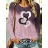 Fashion Women's Crew Neck Long Sleeve 3D Casual Color Printing Casual Short Sleeve Crew Neck T-Shirt
