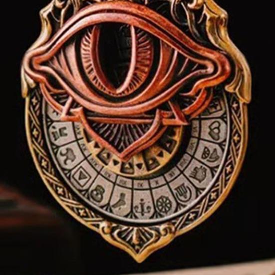 Tarot Vision Pendant All-Seeing Eye Necklace Charm Mystic Divination Jewelry Tarot Card Symbol Pendant with Smooth Rotation for Fate Insights