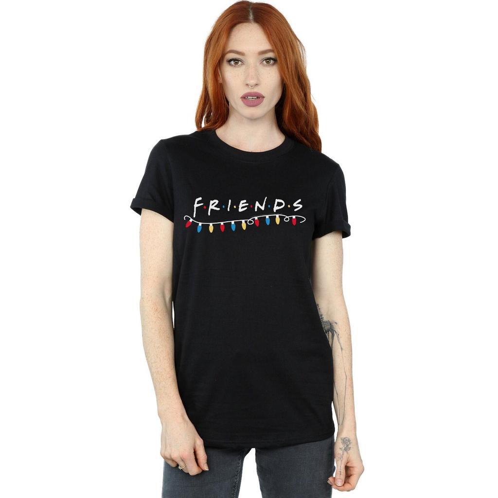 Friends Womens/Ladies Christmas Lights Cotton Boyfriend T-Shirt