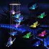 1PC LED Color Changing Butterfly Mili Ball Hummingbird Solar Wind Chime Outdoor Waterproof Decoration Birthday Gift