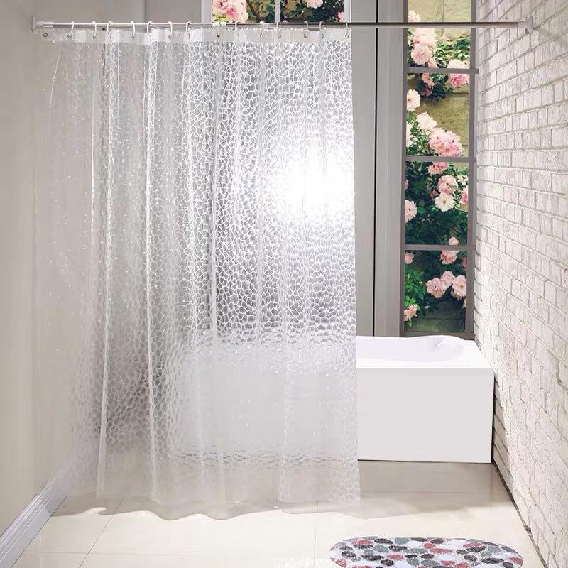 1pc 180x180cm 3d Transparent Shower Curtain Thick Waterproof Bathroom Bath Curtain