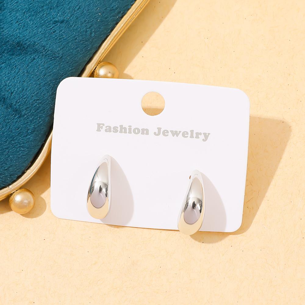 European and American ins geometric simple stud earrings acrylic niche high-end gold-plated earrings women's