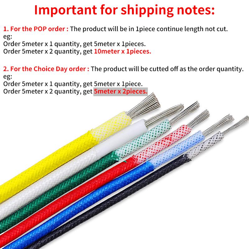 2M/5M High Temperature Resistant Silicone Wire 300°C Soft Copper Cable Fiberglass Braided Insulated Warm Floor Heat Element Line