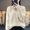 Women's Lazy Style Crew Neck Star-Button Knit Cardigan Sweater Undershirt Jacket
