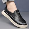Fashion New Slip on Male Boat Flats Comfortable Driving Shoe Leather Men Casual Shoes Luxury Formal Man Loafers Hollow Out Moccasins