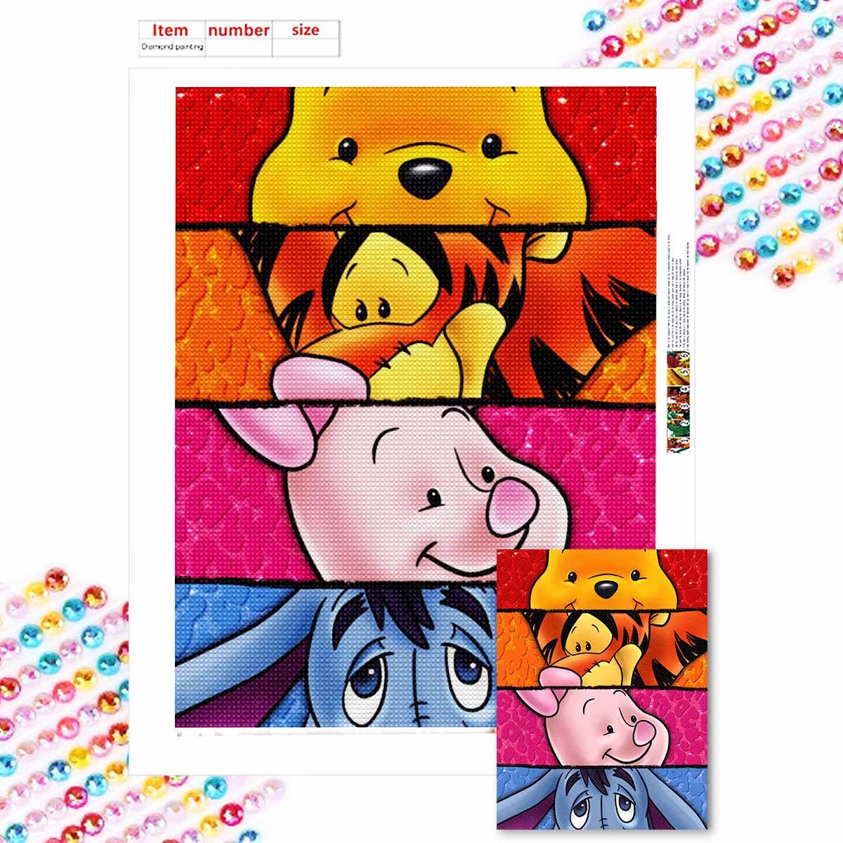 

DIY Diamond Painting Lovely little animals Cross Stitch Kit Mosaic Art Diamond Painting Full Circle Diamond Home Decoration Round 20x30cm