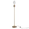 Living Room Floor Lamp with 2-Piece Glass Lampshade, Floor Lamp Standing Lamp with 2 E27 Sockets for Living Room Bedroom, Excl. Light Bulb