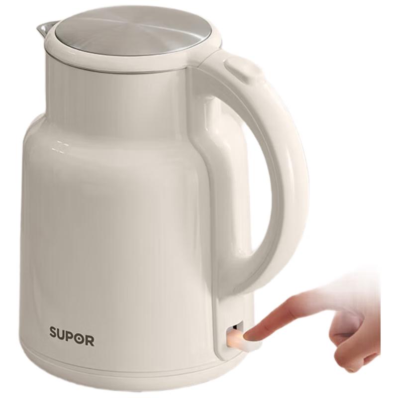 SUPOR 316L Stainless Steel Double-Layer Anti-Scald Electric Kettle CN plug (adapter included)