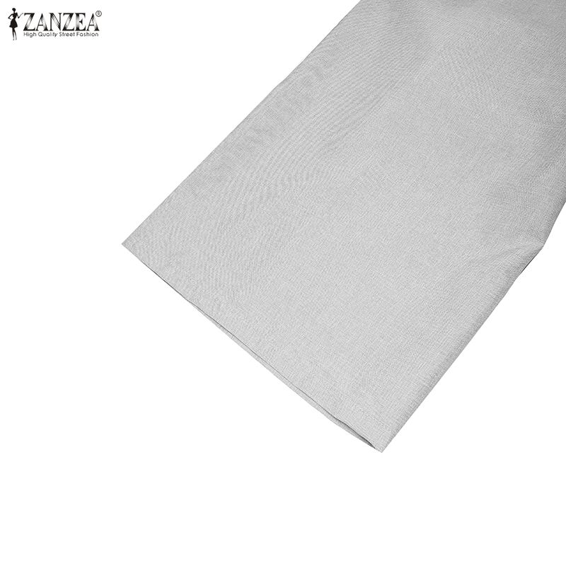 ZANZEA Completo casual da donna con camicetta e pantaloni a maniche 3/4, in due pezzi