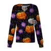 Women's Casual Long Sleeve Halloween Print Cardigan with Single Breasted Front