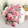Rose Bouquet Automatic Folding Umbrella Simple Eight Rib Design, Bright Color Pattern, Durable Iron Frame, Ideal for Travel and Outdoor, Be