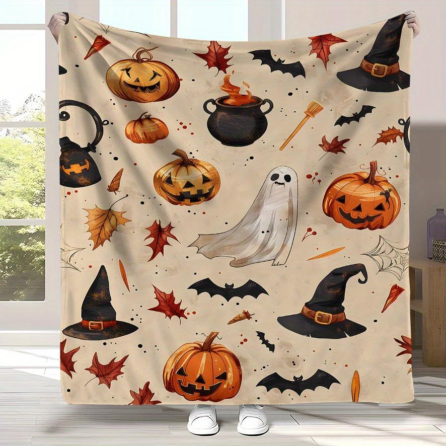 Vintage Halloween Blanket - Soft Flannel Fleece Autumn Decor Throw 70x100cm
