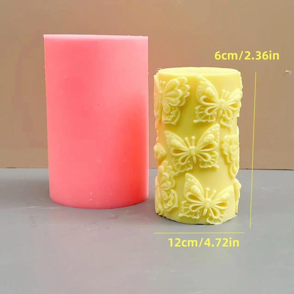 New Lace pattern cylindrical candle silicone mold carving pattern flowers and plants cylindrical candle mold candle making molds