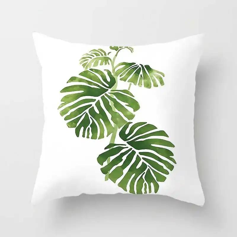 Tropical Plants Cactus Monstera Summer Decorative Throw Pillows Cushion Cover Palm Leaf Green Home Decor Pillowcase