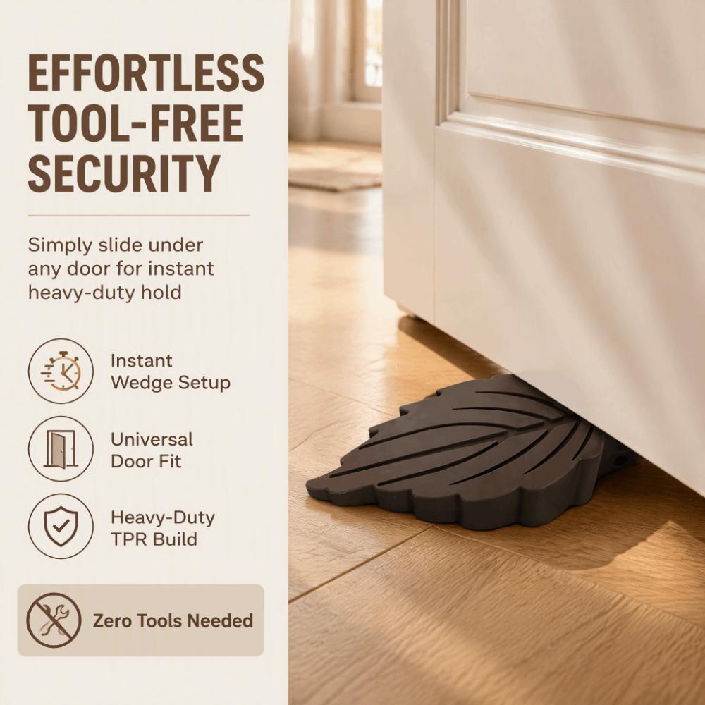 2 Pcs Brown Door Wedge Stopper TPR Under Draft Stopper Heavy Duty Door Stopper  for Home Use