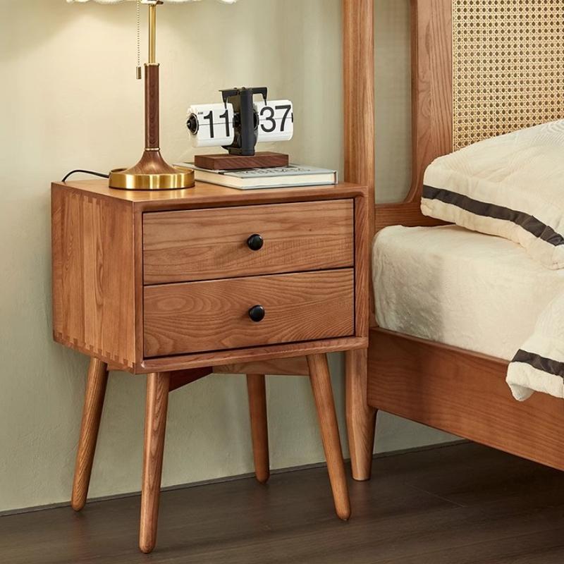 Wooden Night Tables Bedside Table with Drawers Luxury Nordic Bedside Cabinet with Legs Comfortable Furniture Accessory Bedroom