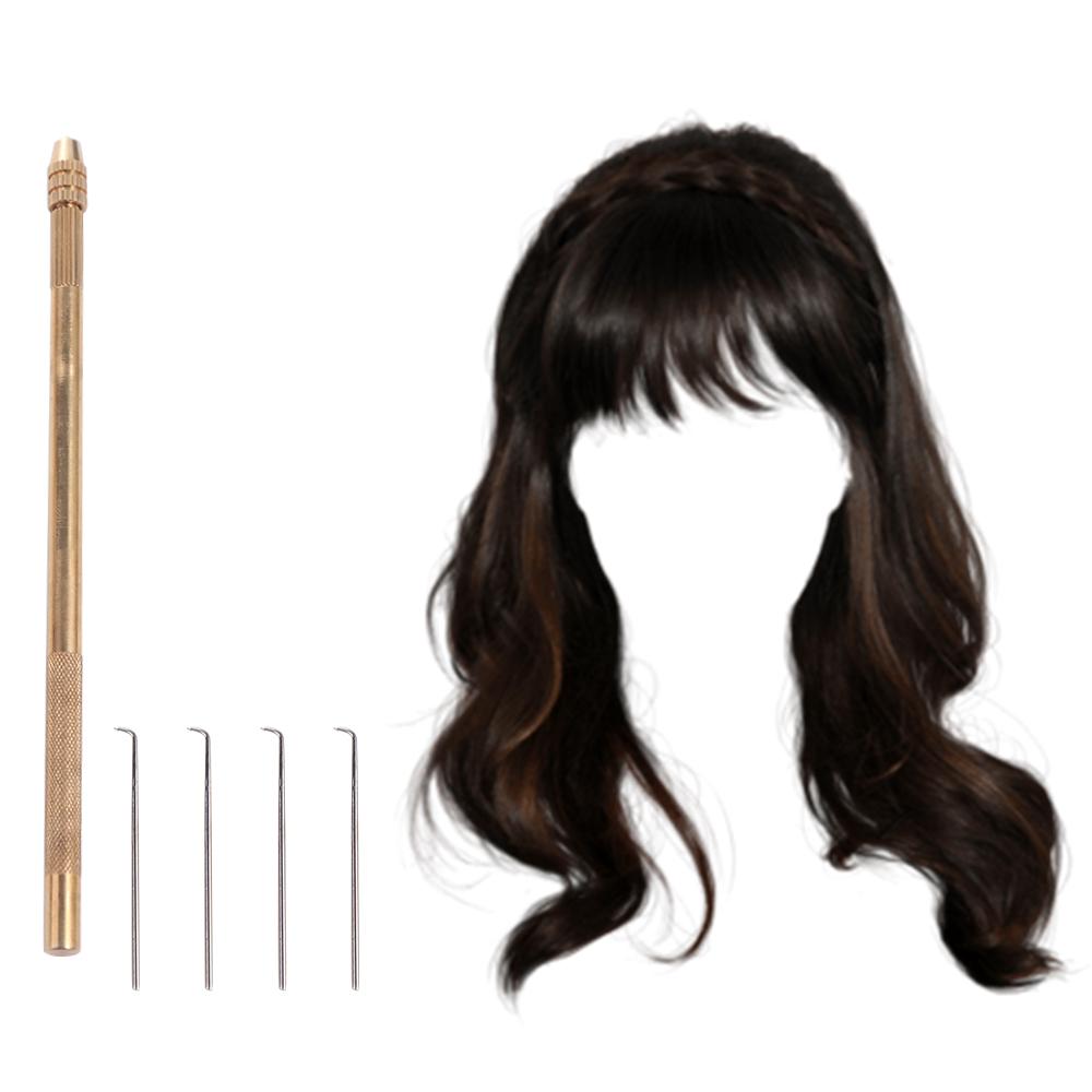 5pcs/set Golden Lace Wig Needles Durable Wig Making Kit Ventilating Needles  Professional