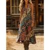 Dam Boho Paisley-mönstrad Cami Miniklänning V-ringad Ärmlös Sommar Strand Solklänning