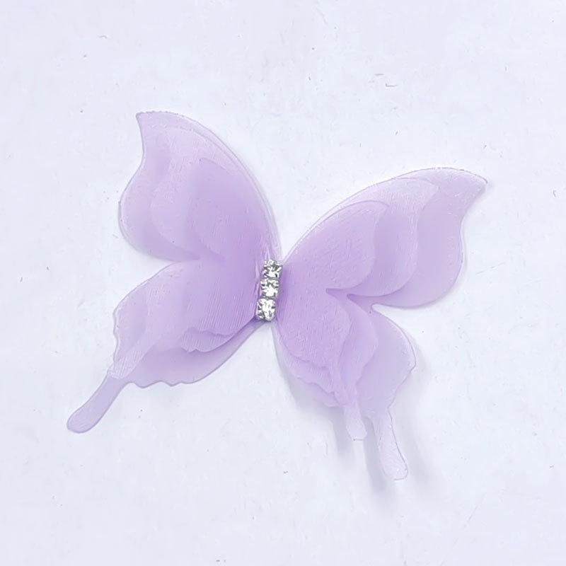 10 Stück Farbverlauf Organza Stoff Schmetterling Applikationen 3D 5CM Chiffon Schmetterling Verträumt Durchscheinend DIY Nähen Basteln Dekoration