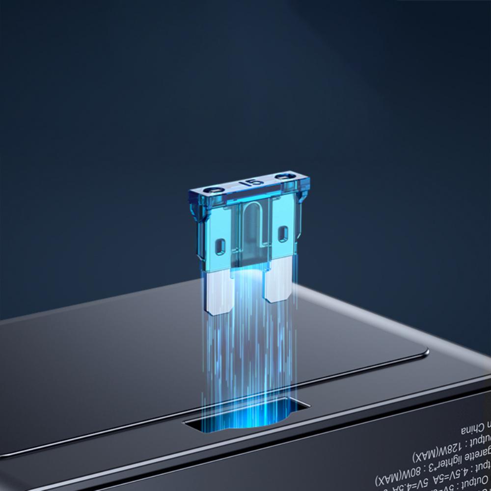 DC12V-24V Car Charger 128W High Power 7holes Multi-function Car Charger Conversion Plug Cigarette Lighter Splitter