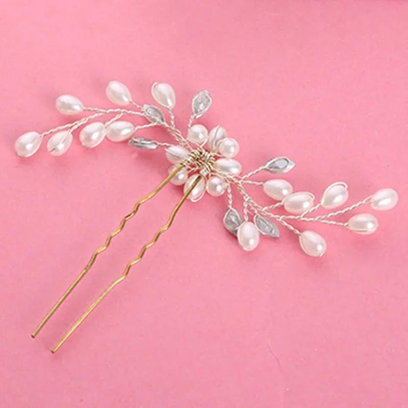 Bridal Hair Accessories Crystal Pearls Wedding Hair Clips Jewelry Handmade Crafts
