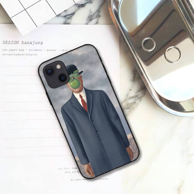 Custodia per telefono Rene Magritte Art per iPhone 11 12 Mini 13 14 Pro XS Max X 8 7 6s Plus 5 SE XR Shell
