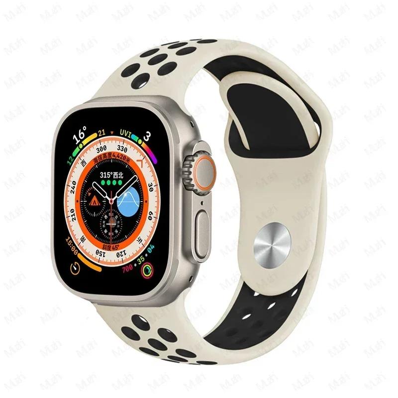 Sportarmbänder für Apple Watch Series 10 42mm 46mm Armband ultra 2 49mm 40mm-44mm 45mm 41mm Silikonarmband iwatch 10 9 8 7 6 SE 5 4 3