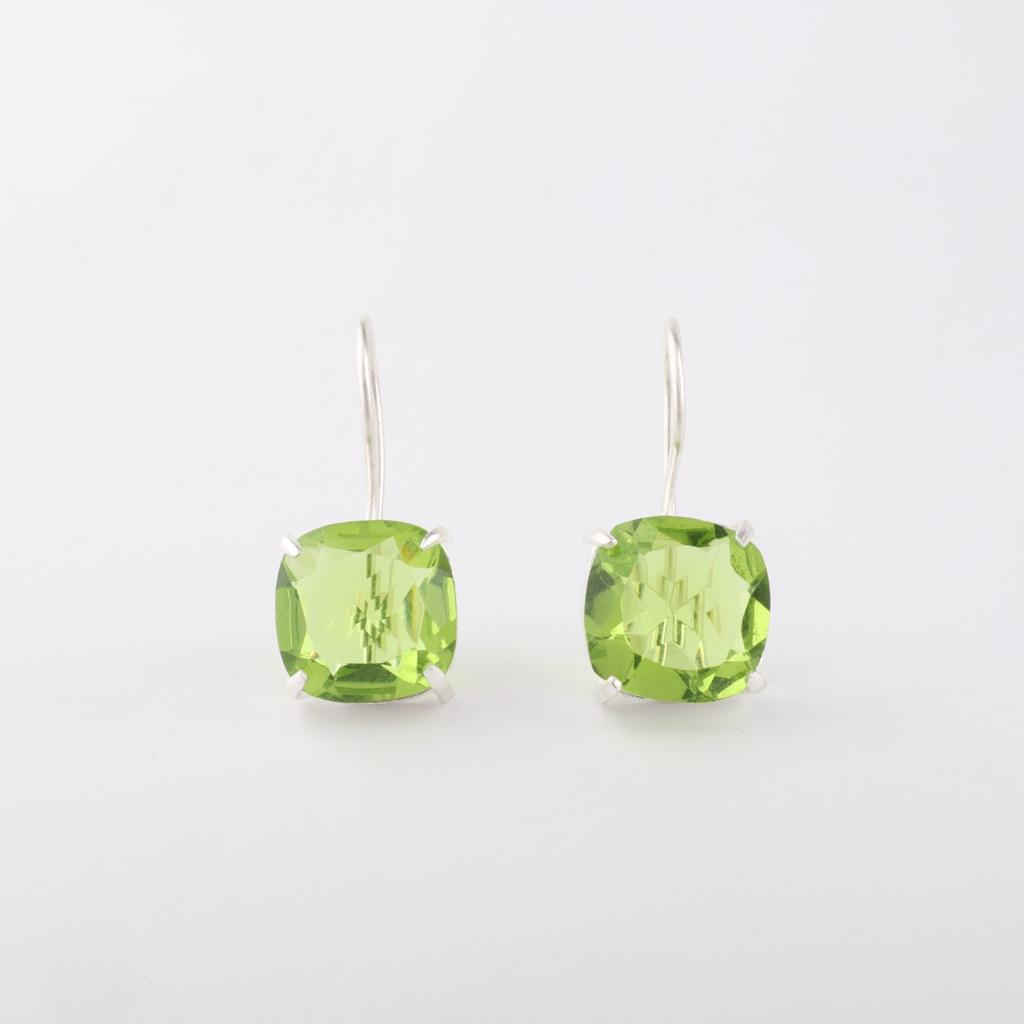Peridot Gemstone 925 Sterling Silver Jewelry Handmade Drop/Dangle Earrings 1" EE-172-3